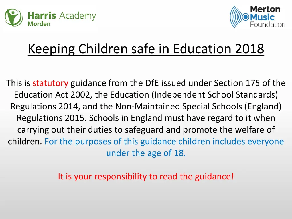 keeping children safe in education 2018