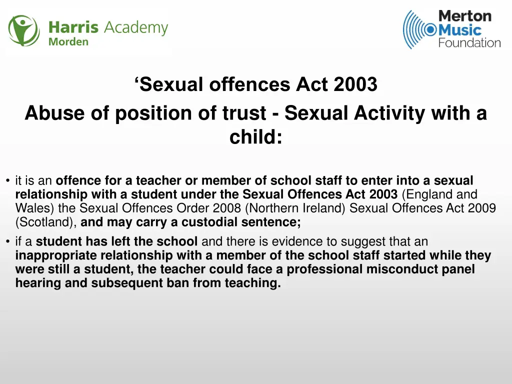 sexual offences act 2003 abuse of position