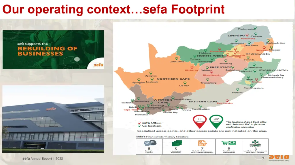 our operating context sefa footprint