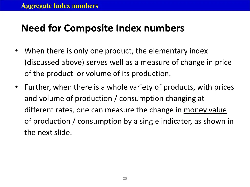 aggregate index numbers 1