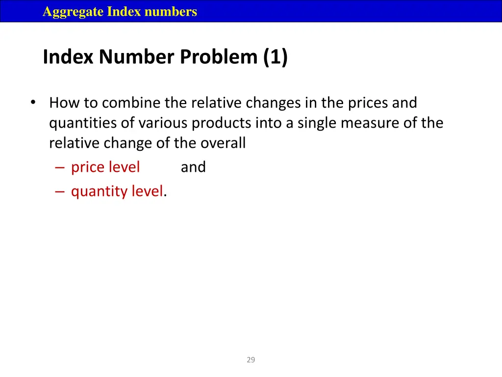 aggregate index numbers 4