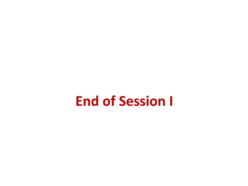 end of session i