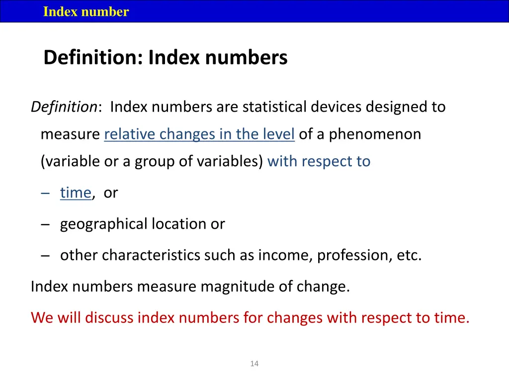 index number