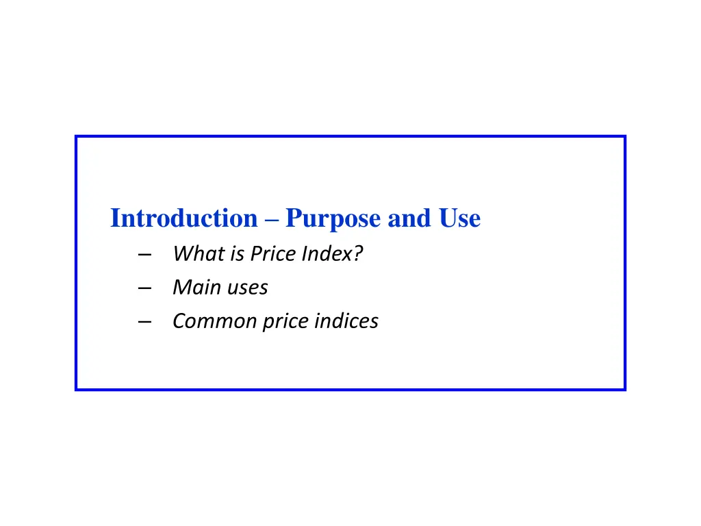 introduction purpose and use what is price index