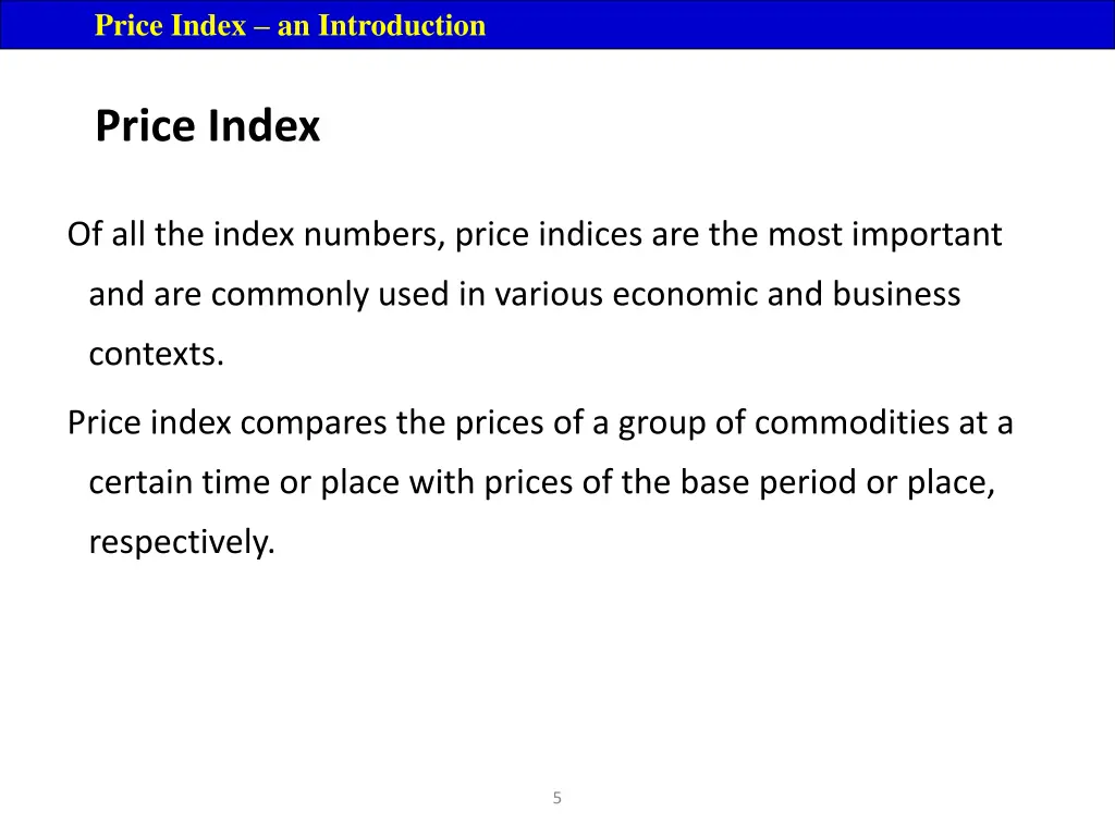 price index an introduction 1