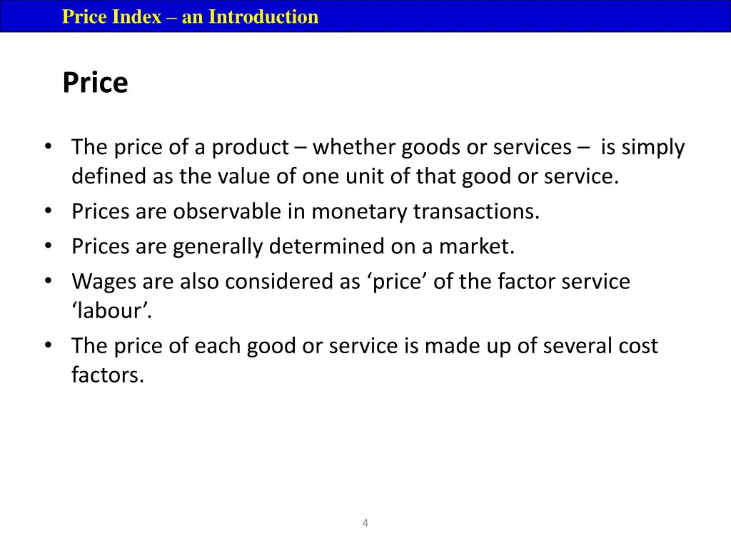 price index an introduction