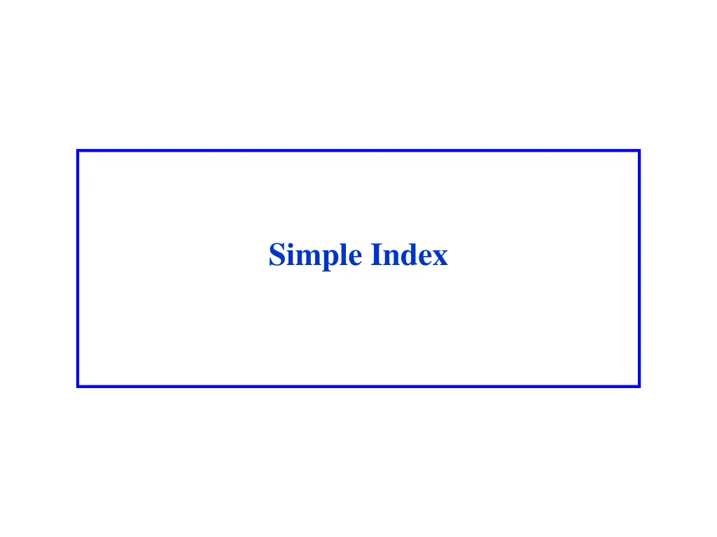 simple index