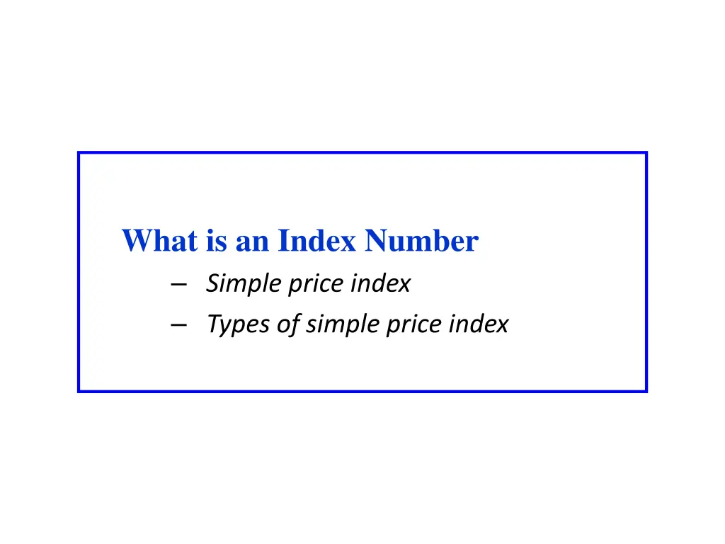 what is an index number simple price index types