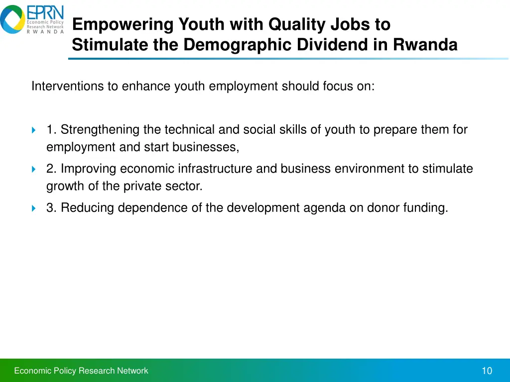 empowering youth with quality jobs to stimulate