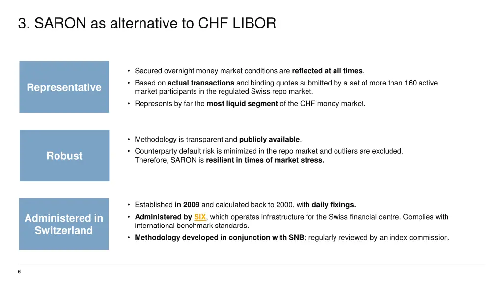 3 saron as alternative to chf libor