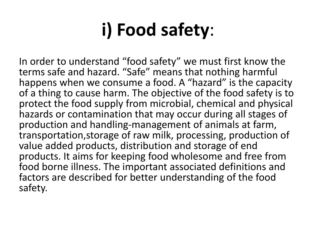 i food safety