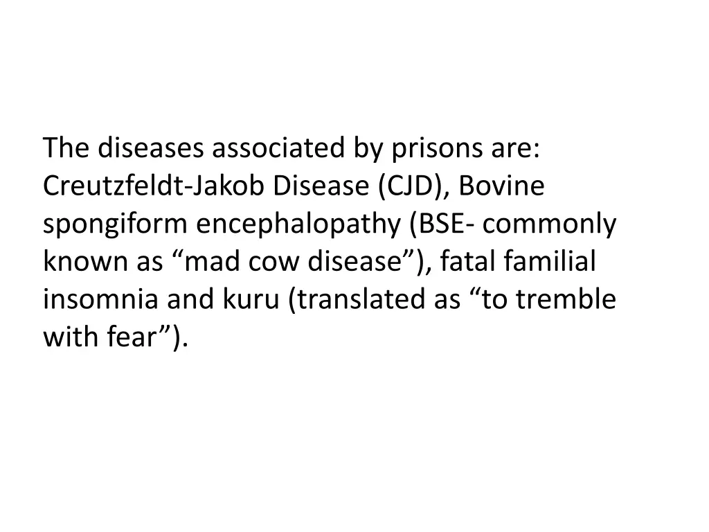 the diseases associated by prisons