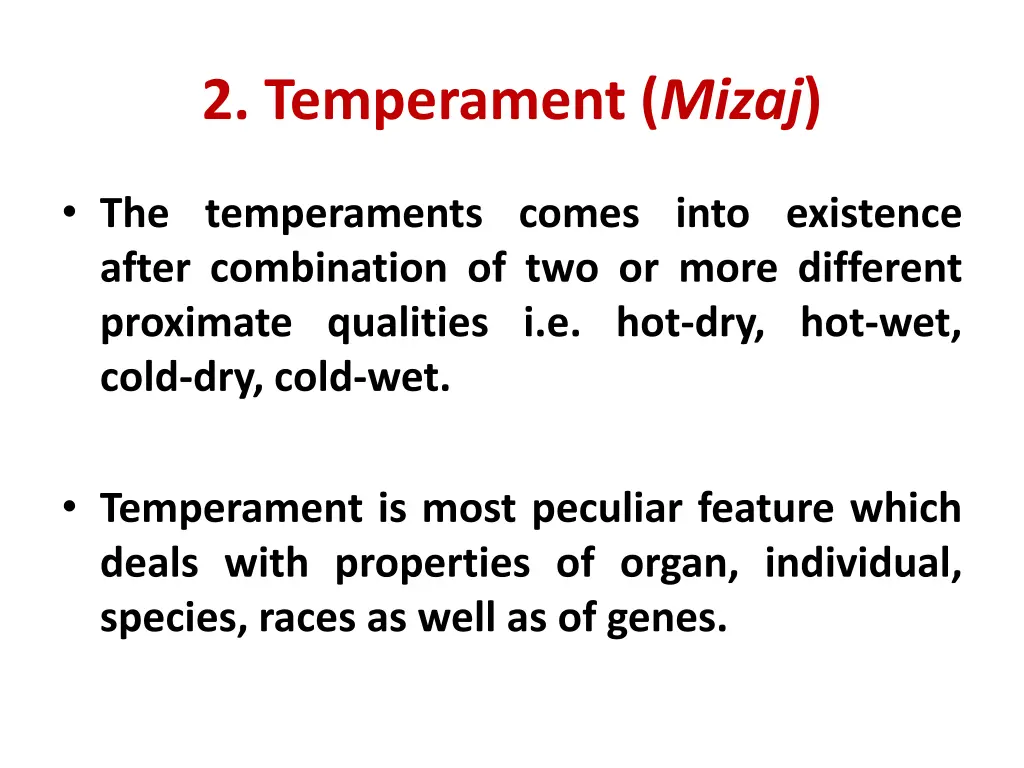 2 temperament mizaj