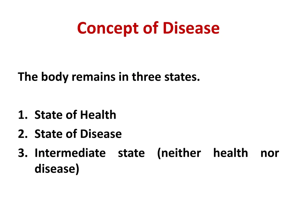 concept of disease