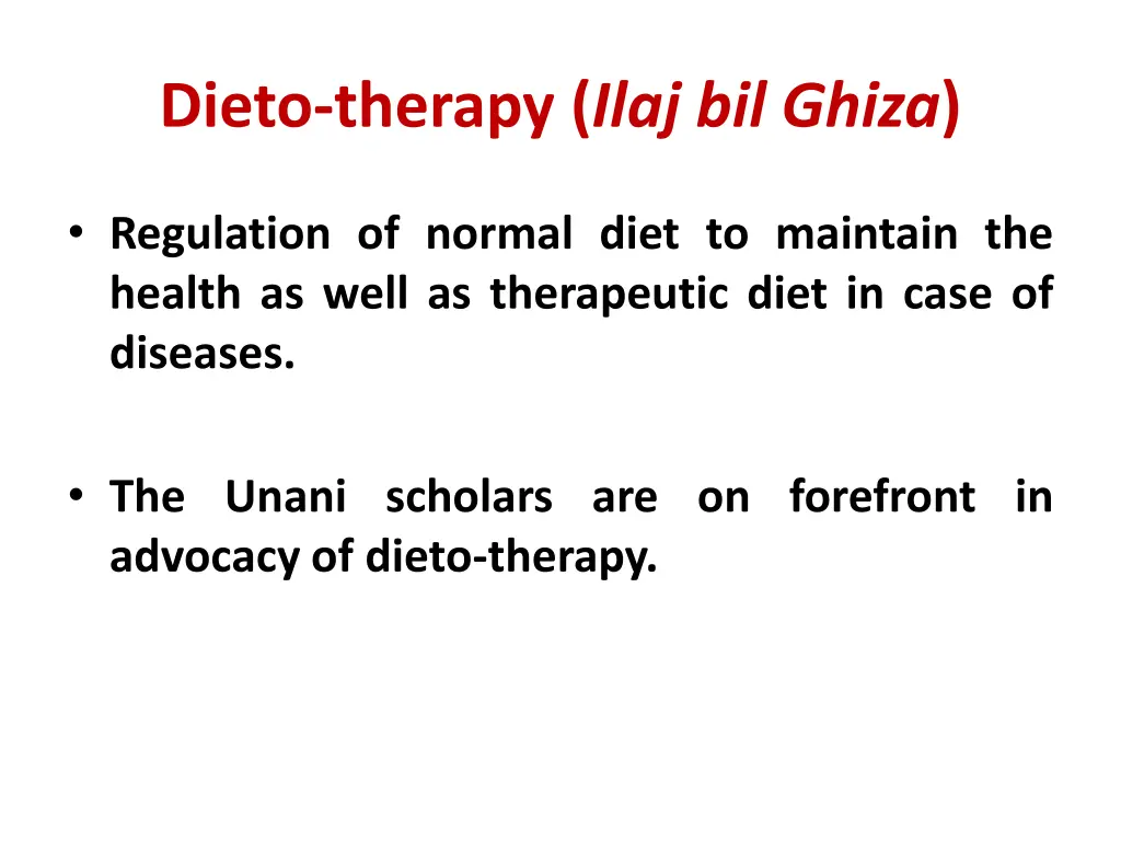 dieto therapy ilaj bil ghiza