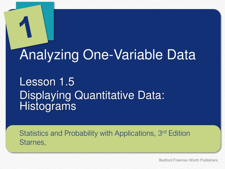 analyzing one variable data