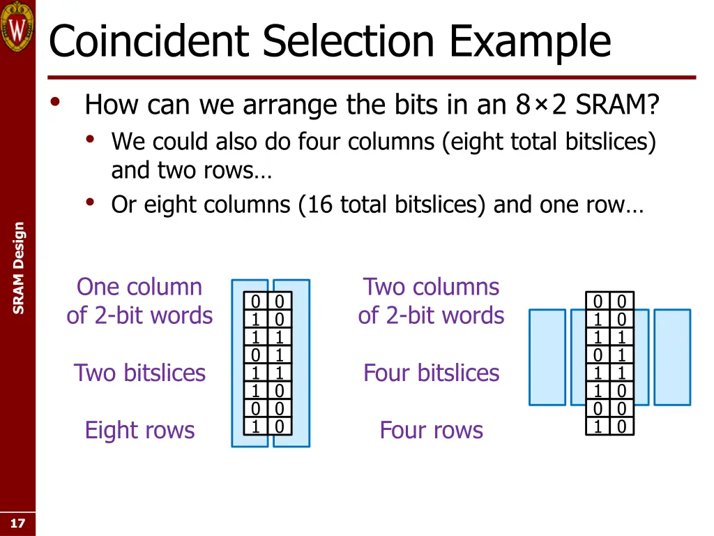 coincident selection example how can we arrange