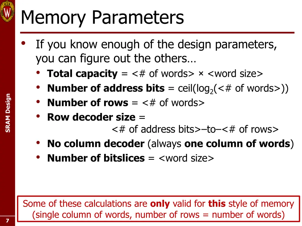 memory parameters if you know enough