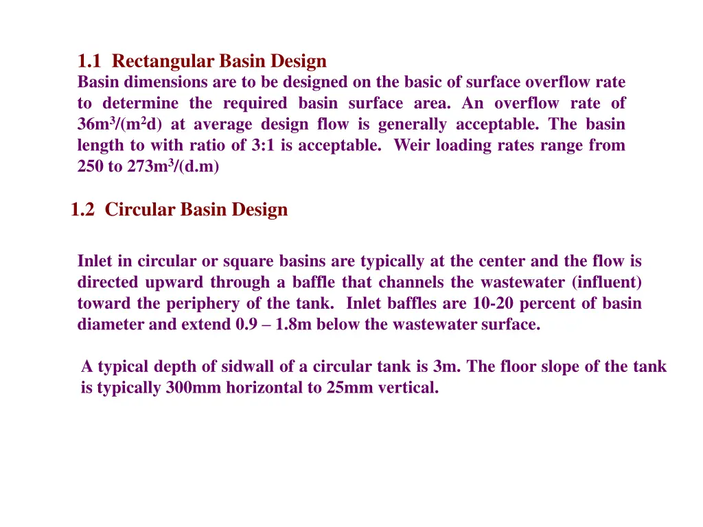 1 1 rectangular basin design