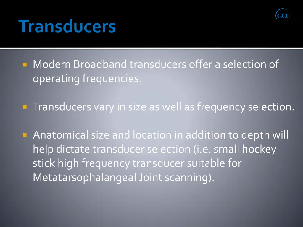 modern broadband transducers offer a selection