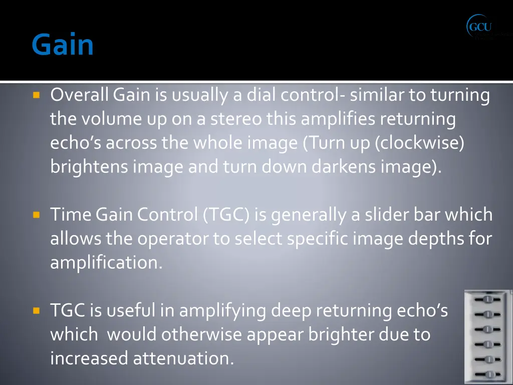 overall gain is usually a dial control similar