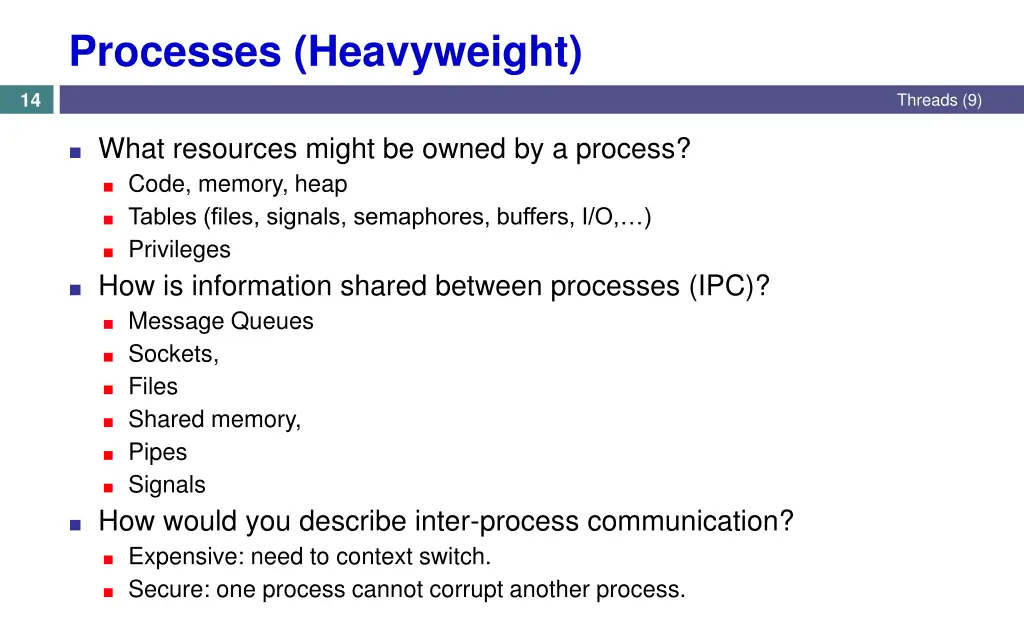 processes heavyweight