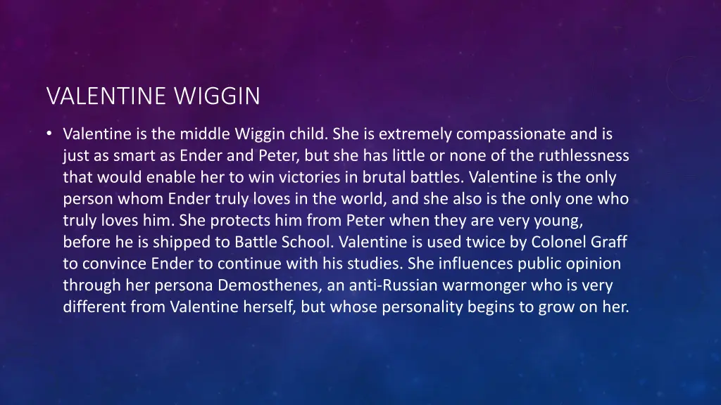 valentine wiggin