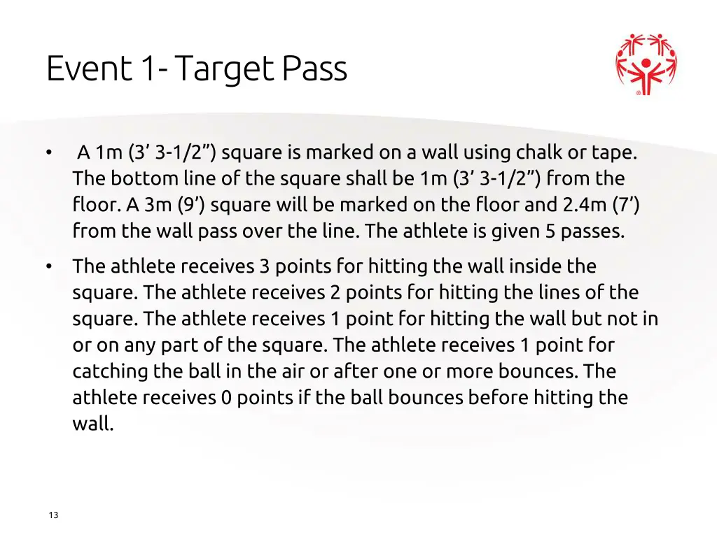 event 1 target pass