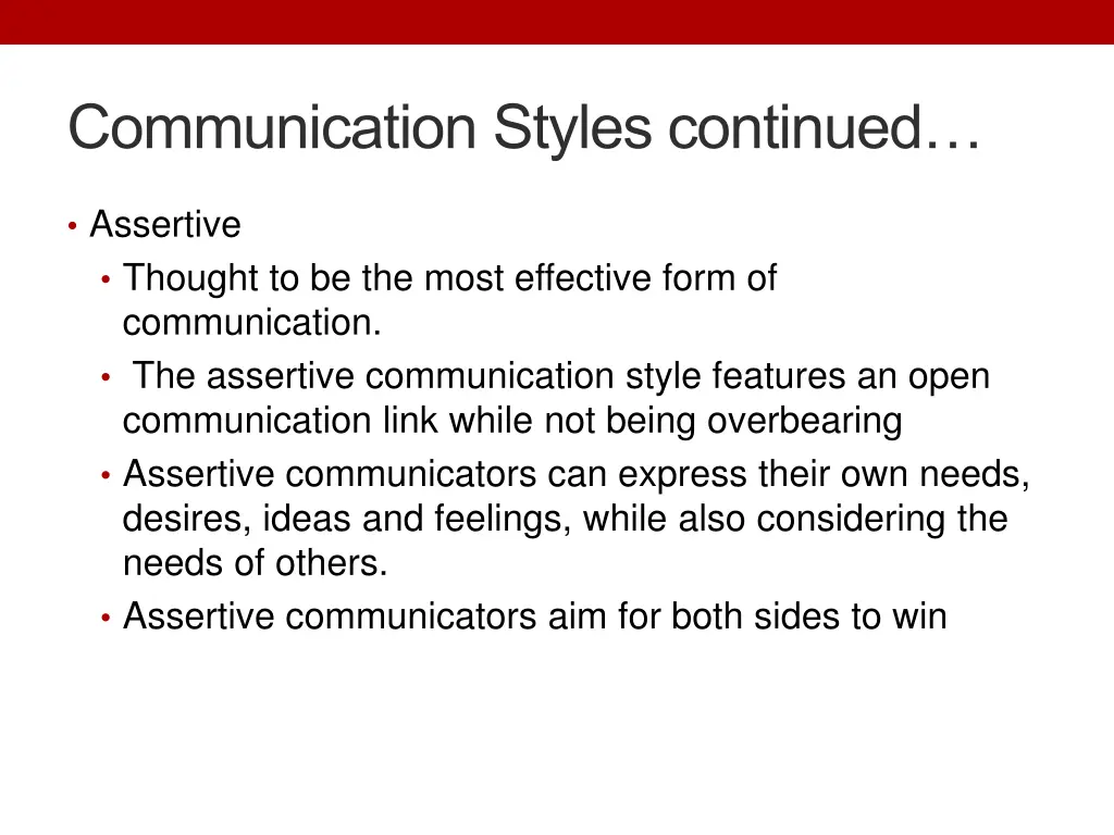 communication styles continued 1