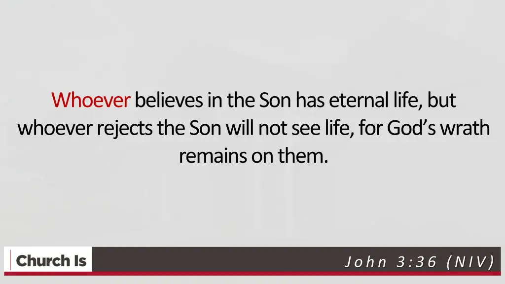 whoever believes in the son has eternal life