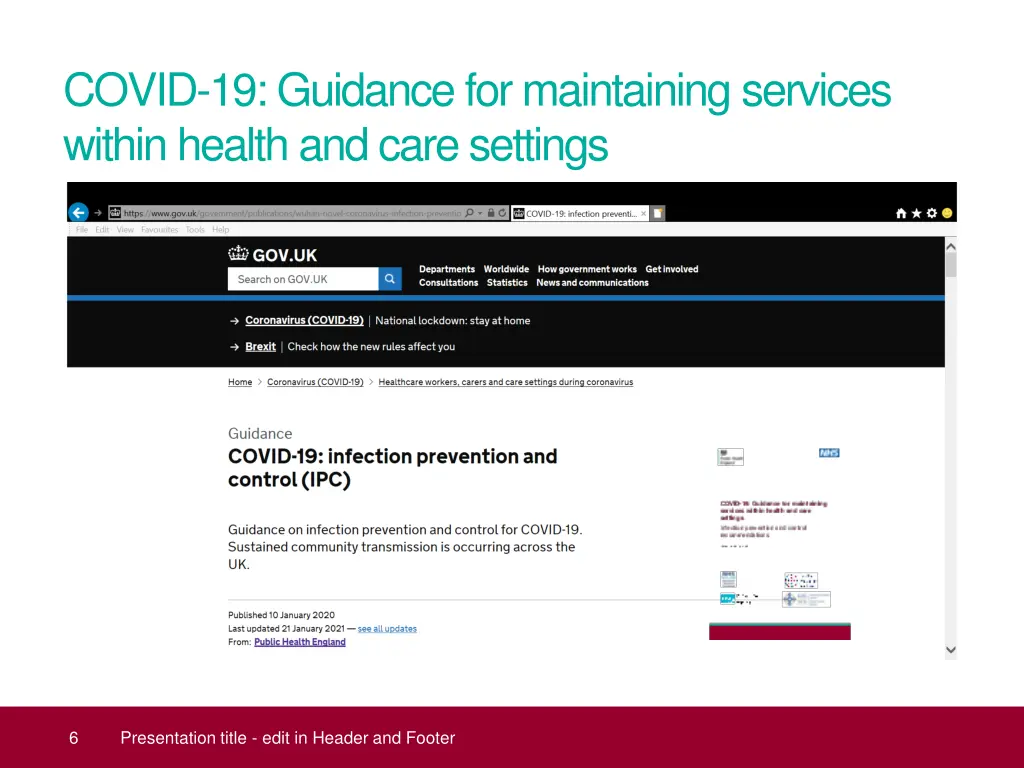 covid 19 guidance for maintaining services within