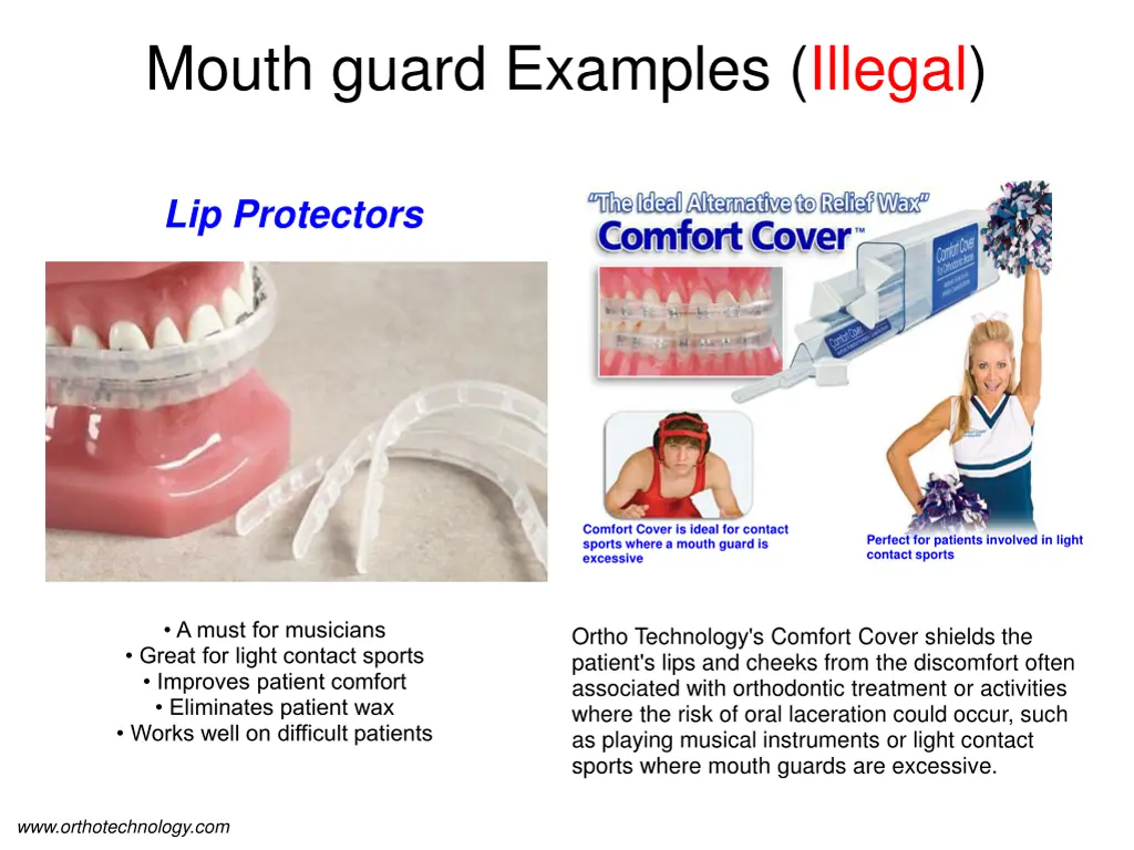 mouth guard examples illegal