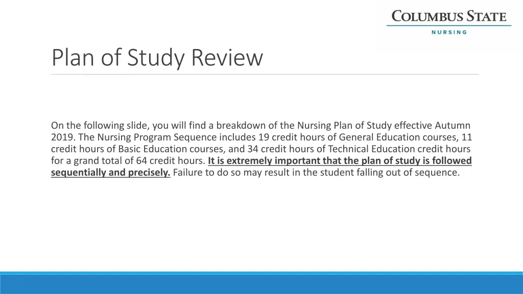 plan of study review