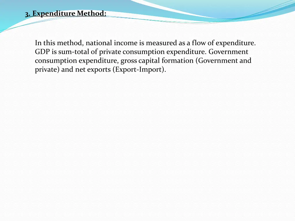 3 expenditure method