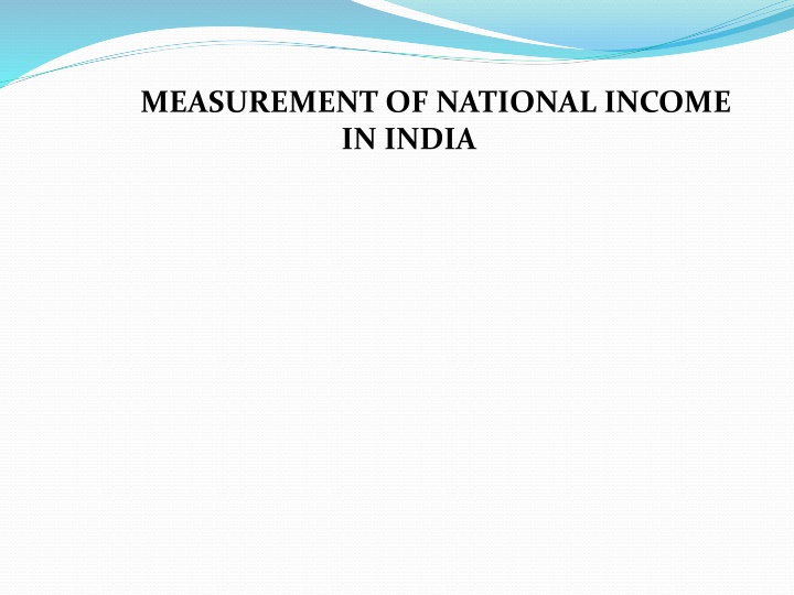 measurement of national income in india