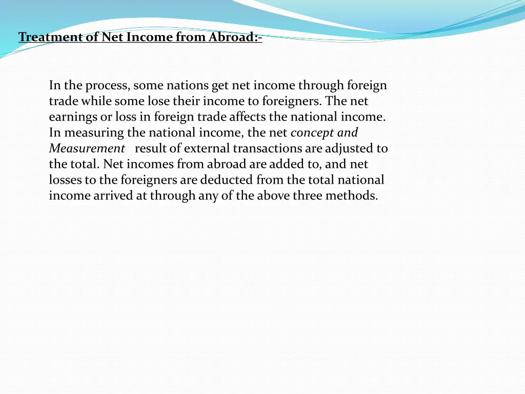 treatment of net income from abroad