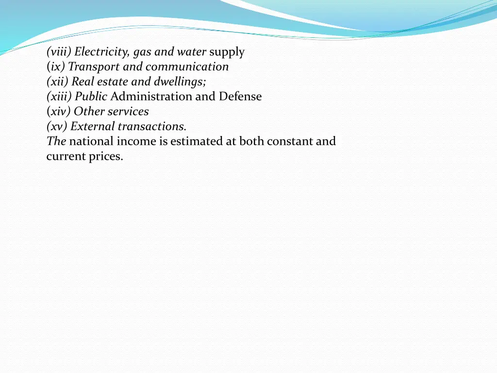 viii electricity gas and water supply