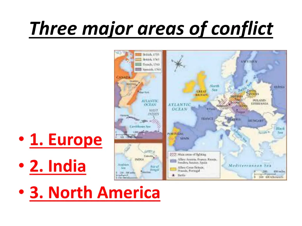 three major areas of conflict