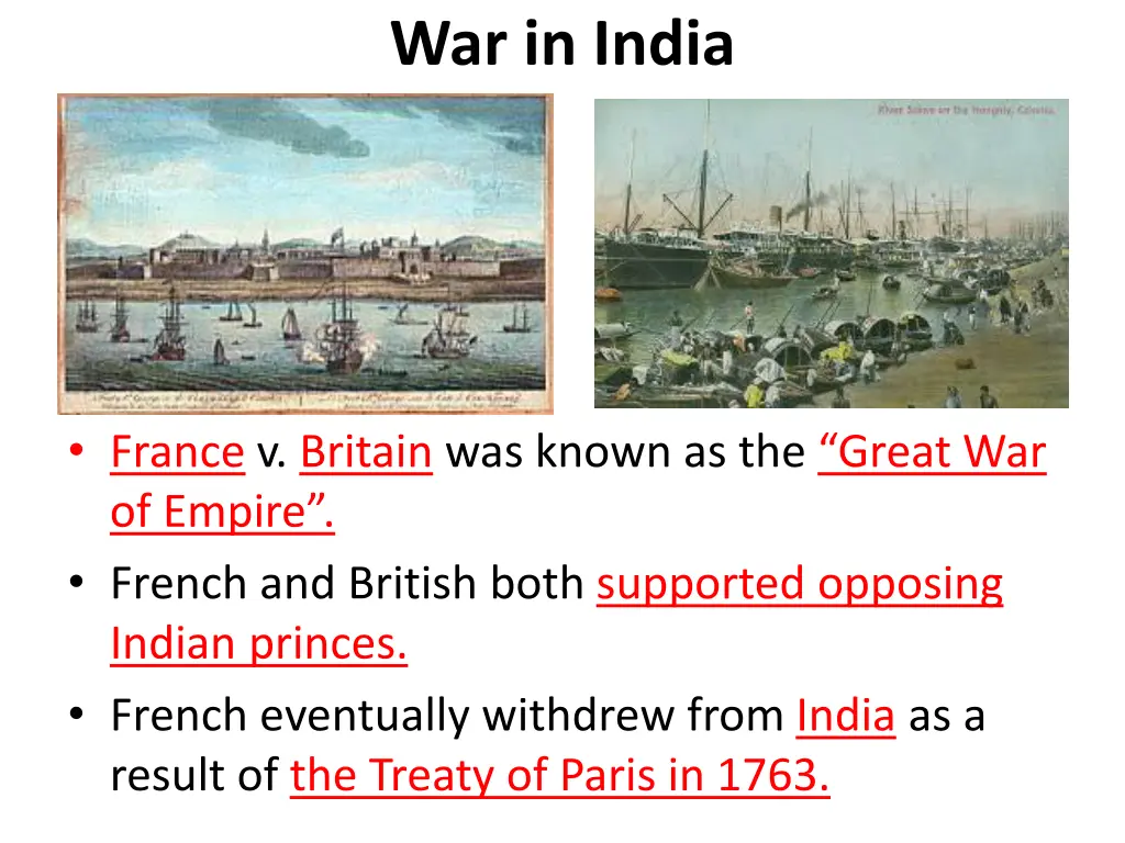 war in india