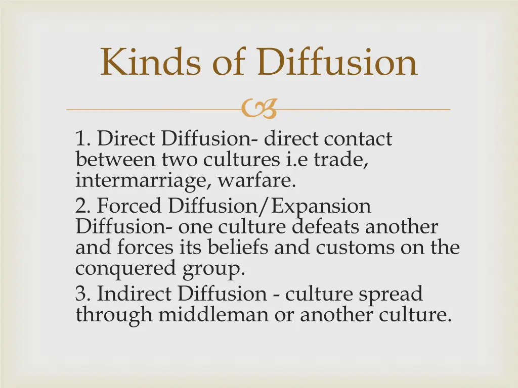 kinds of diffusion