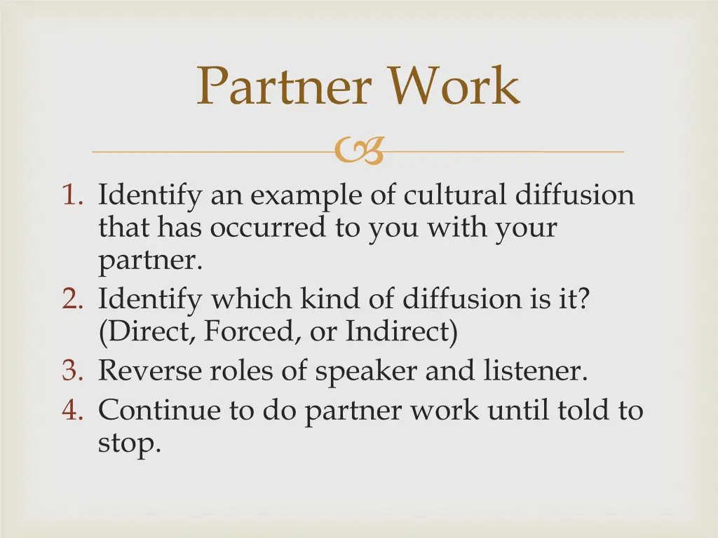 partner work