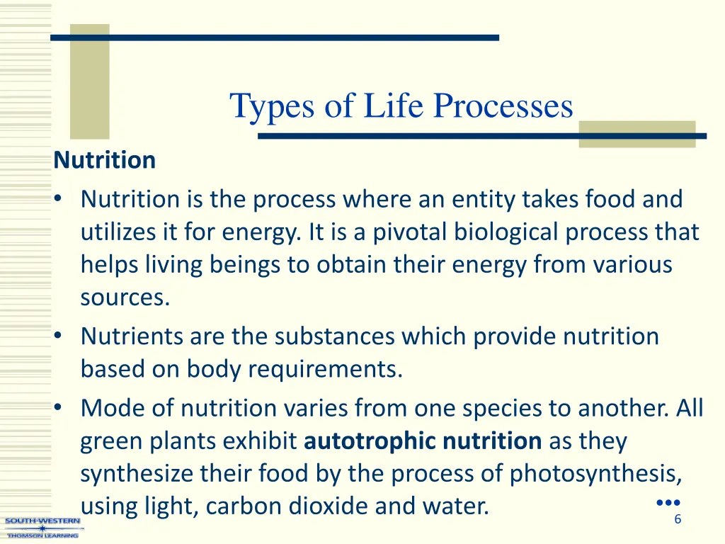 types of life processes 1