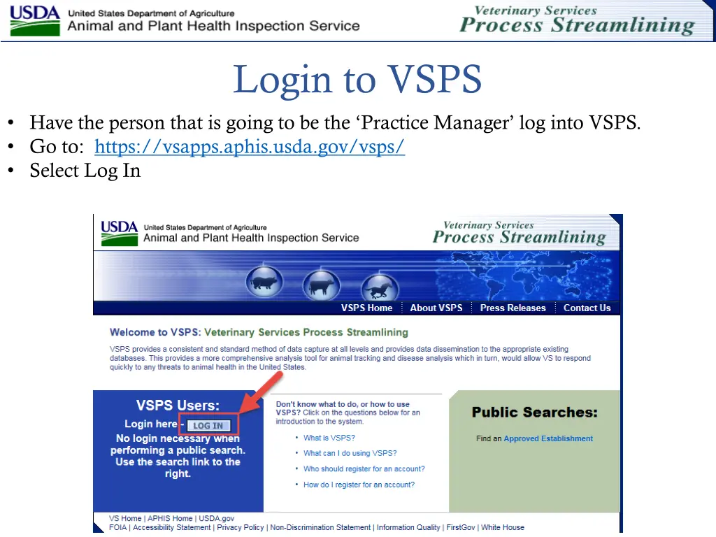 login to vsps