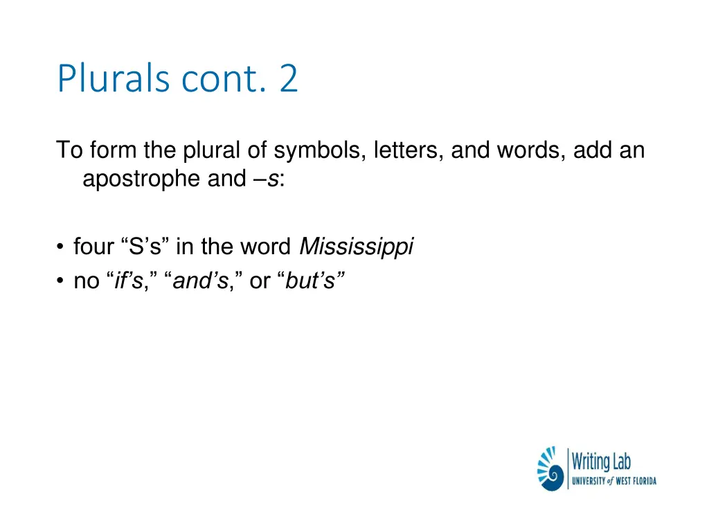 plurals cont 2