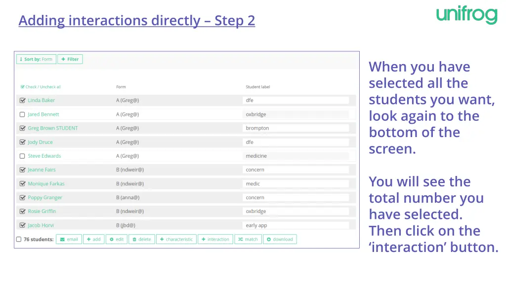 adding interactions directly step 2