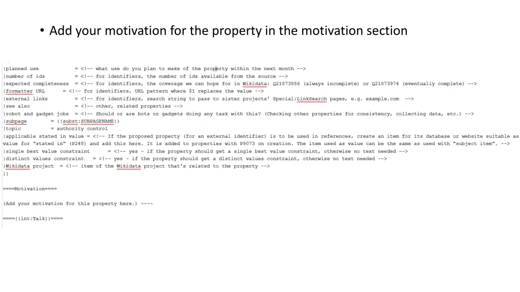 add your motivation for the property