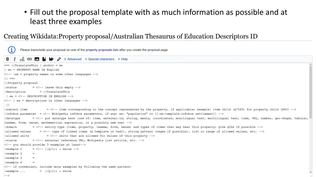 fill out the proposal template with as much