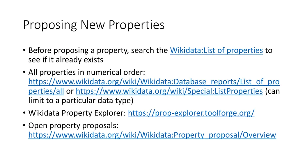 proposing new properties