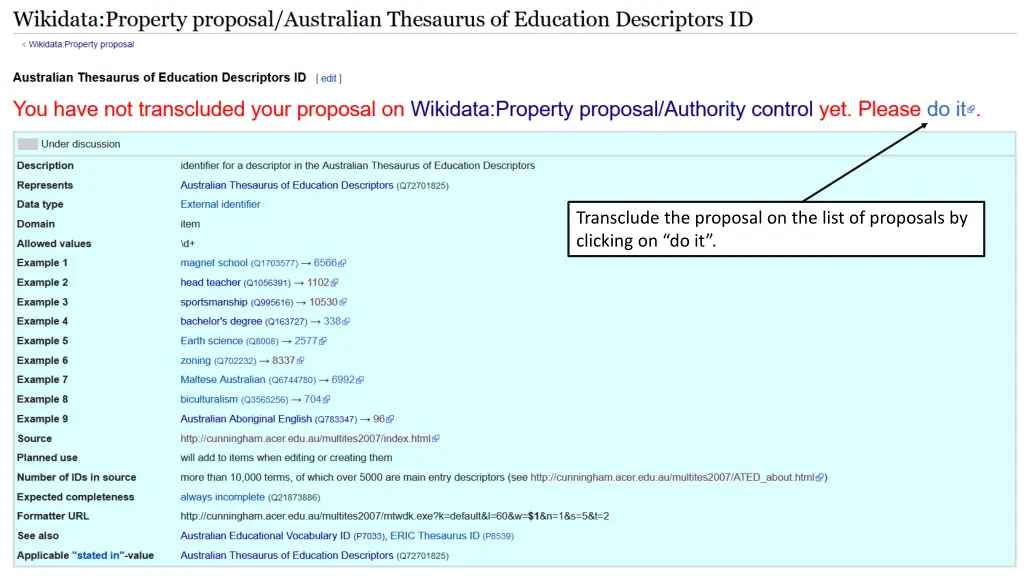 transclude the proposal on the list of proposals