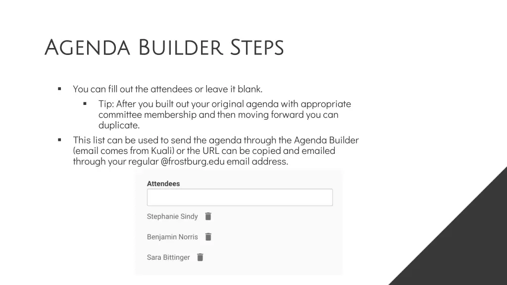 agenda builder steps agenda builder steps 1